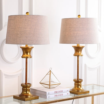 Hunter 32" Metal/Glass LED Table Lamp - JONATHAN Y